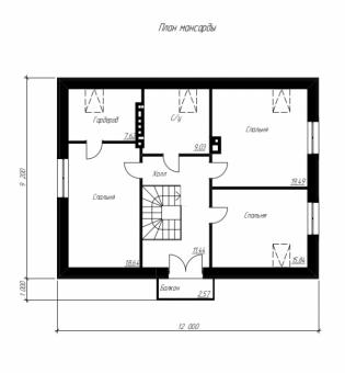 Проект индивидуального жилого дома с мансардой